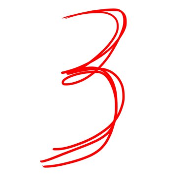 3 - renk numaralarını beyaz arka plan üzerinde izole