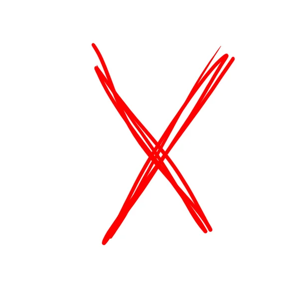 孤独的白色 x 的红字 — 图库照片