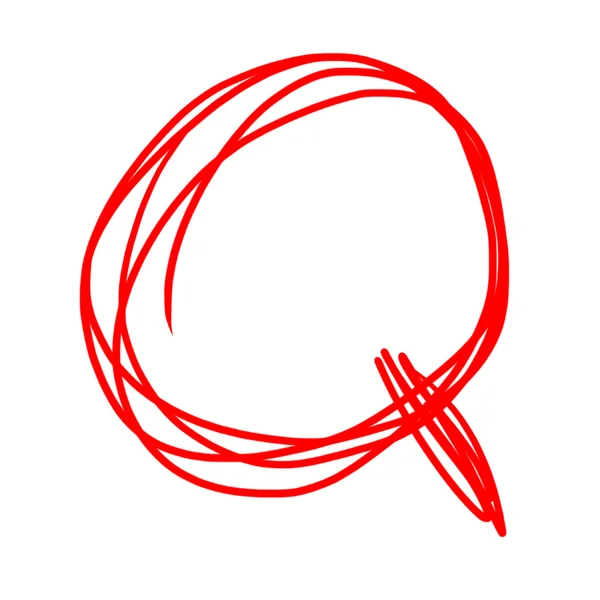 Красная буква Q, выделенная на белом — стоковое фото