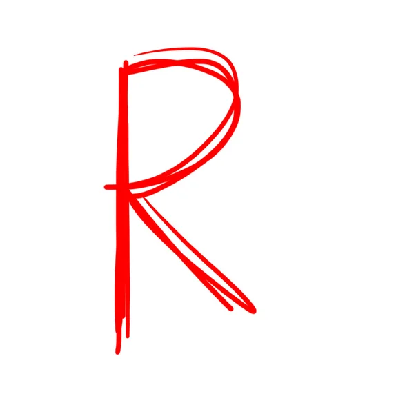 Red letter R isolated on white — Stock Photo, Image