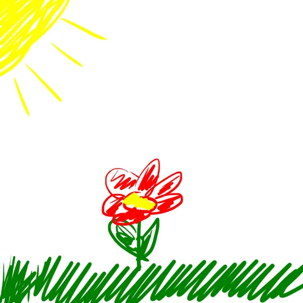 çocuğun çizim çiçek