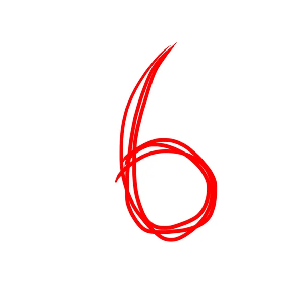 6 - Números de cores isolados sobre o fundo branco — Fotografia de Stock