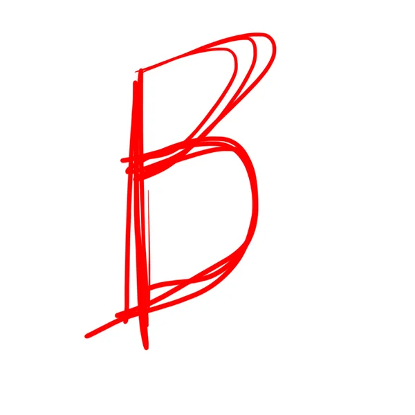 Červené písmeno b izolované na bílém — Stock fotografie