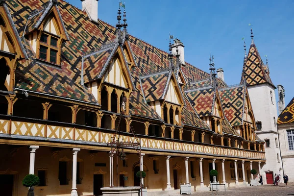 Beaune França Maio 2022 Detalhes Arquitetônicos Beaune Hospice — Fotografia de Stock