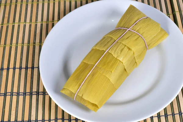 Corn Mush Grated Cooked Corn Cake Typical Brazilian Food — Foto Stock