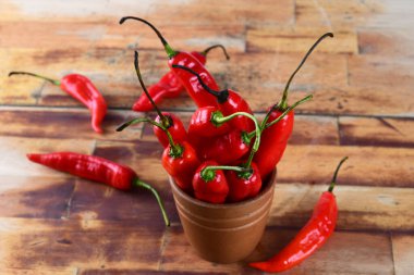 Kırmızı biber turşusu baharatlı doğal yiyecek, doğal bitki çeşni ve yiyecek için baharatlı baharat.