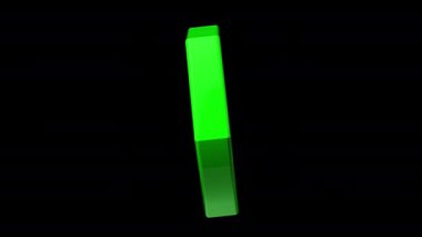 Chainlink cryptocurrency icon. Green 3d rendered Chainlink symbol floating on 360 on alpha background. LINK in 3d rotate in 360 loop. High quality 4k footage