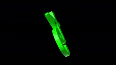 Spinning 3D tezos sign crypto currency on transparent background in 4K. Financial investment for good bussines, blockchain technology. High quality 4k footage