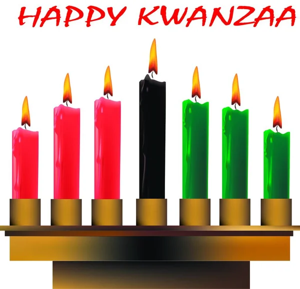Kwanzaa Candelabra Απεικόνιση Λευκό Φόντο Φωτογραφία Αρχείου