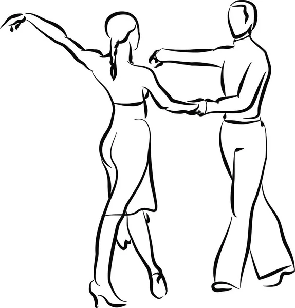 Rumba Dance Latin Music Couple People Vector Illustration Cartoon Motion — 图库照片