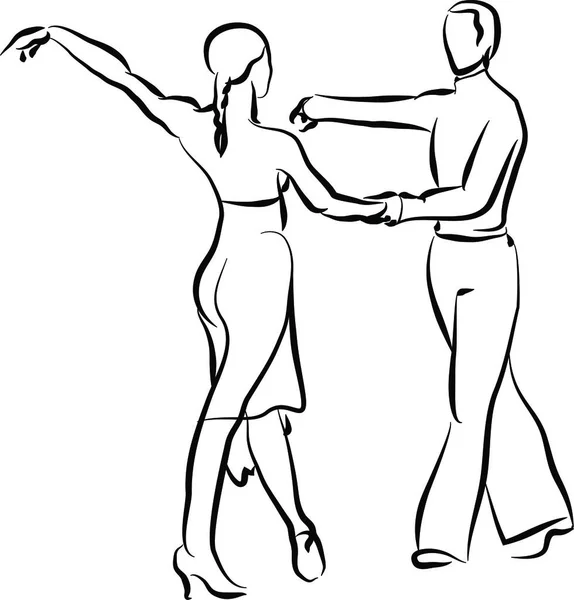 Rumba dance to latin music couple people vector illustration. Cartoon motion of adult woman and man dancers, couple of performers dancing in the ballroom isolated on white.Fictional characters