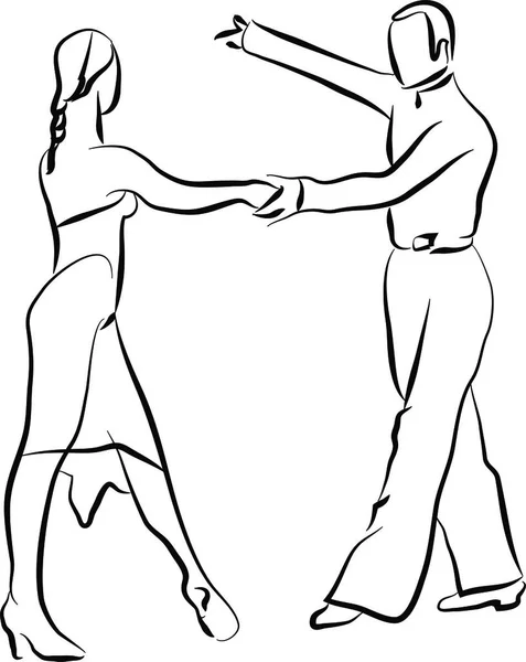 Rumba Danse Musique Latine Couple Personnes Illustration Vectorielle Mouvement Bande — Photo