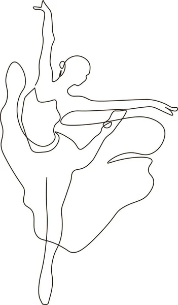Continuous Line Drawing Ballerina Ballet Dancer — Zdjęcie stockowe