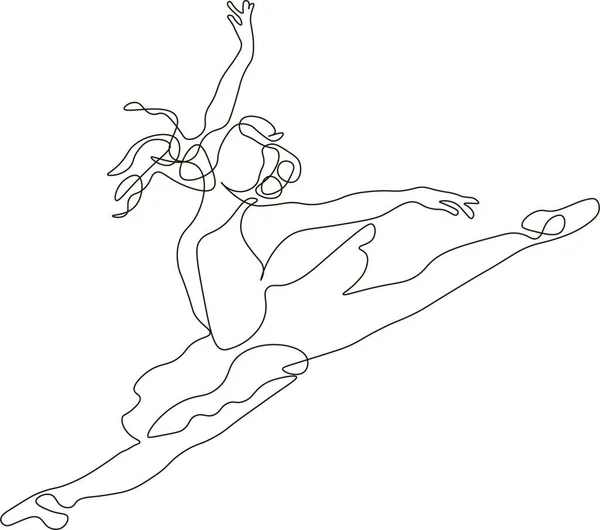 Enda Rad Ritar Sexig Kvinna Ballerina Vektor Illustration Minimalistisk Söt — Stockfoto