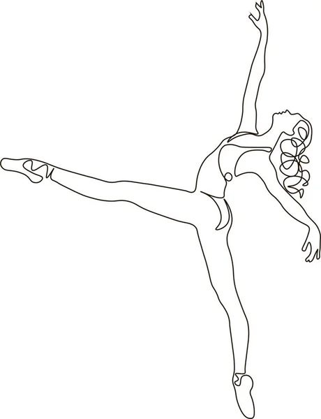 Enda Rad Ritar Sexig Kvinna Ballerina Vektor Illustration Minimalistisk Söt — Stockfoto