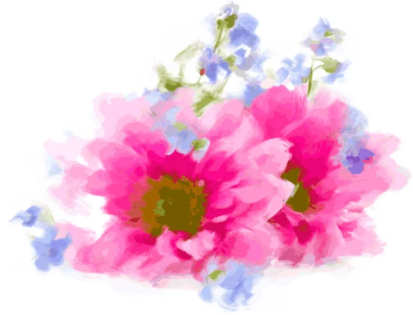 Watercolor Illustration Flowers Manual Composition Mother Day Wedding Birthday Easter — Foto de Stock