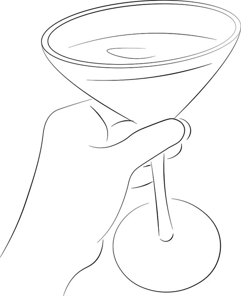 Man Hand Hålla Glas Martini Isolerad Vit Bakgrund — Stockfoto