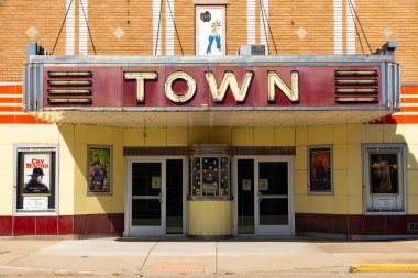 Chillicothe, Illinois - ABD - 16 Eylül 2021: The Town Theater, 1926 'da Chillicothe şehir merkezinde inşa edildi..