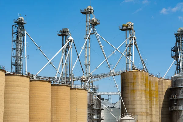 Industrial Silos Blue Skies Background — Stock Photo, Image