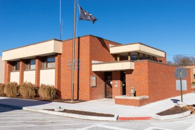 Morrison, Illinois - ABD - 30 Kasım 2021: Morrison Belediye Binası 'nın dışı.