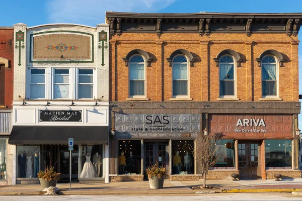 Lasalle Illinois Febbraio 2022 Vecchi Negozi Del Centro Bel Pomeriggio — Foto Stock