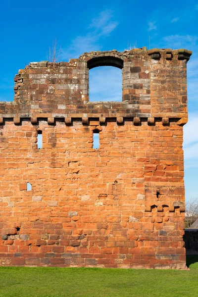 Buitenmuren Van Het Historische Penrith Castle Noord Engeland Een Prachtige — Stockfoto