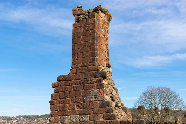 Resten Van Historische Penrith Castle Red Tower Een Prachtige Lenteochtend — Stockfoto
