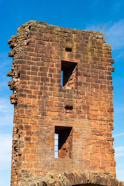 Resten Van Historische Penrith Castle Red Tower Een Prachtige Lenteochtend — Stockfoto