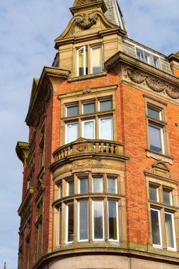 İngiliz Townne Center 'daki güzel eski bina. Wigan, İngiltere.