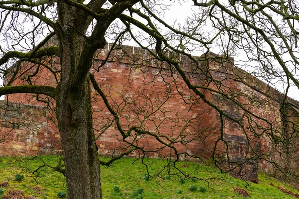 Carlisle Castle Outer Walls Cloudy Spring Morning Carlisle England — Stock Photo, Image