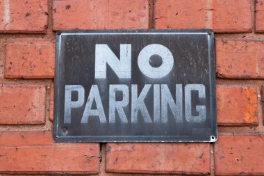 No parking sign in Midwest city.