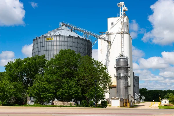 Industrial Silos Elevator Historic Canal North Utica Illinois — Stock Photo, Image