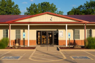 North Utica, Illinois - United States - July 14th 2022: The North Utica Village Hall building on a beautiful Summer morning.