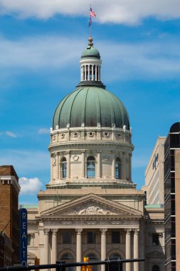 Exterior of the Indiana State Capitol Building on a sunny Summer day.  Indianapolis, Indiana, USA.
