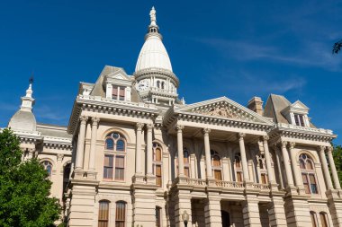 Exterior of the Tippecanoe County Courthouse, built from 1881 to 1884, in Lafayette, Indiana.