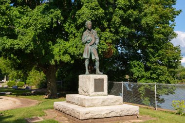 Ottawa, Illinois - United States - August 23rd, 2022: Gravesite and monument for the founder of the Boy Scouts of America William D. Boyce, erected in 1929, in Ottawa, Illinois.