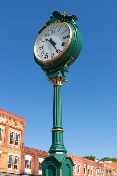 中西部城市的钟表 美国伊利诺伊州马赛 — 图库照片
