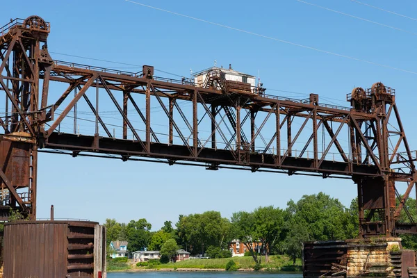 Antiguo Puente Ferroviario Sobre Río Illinois Ottawa Illinois — Foto de Stock