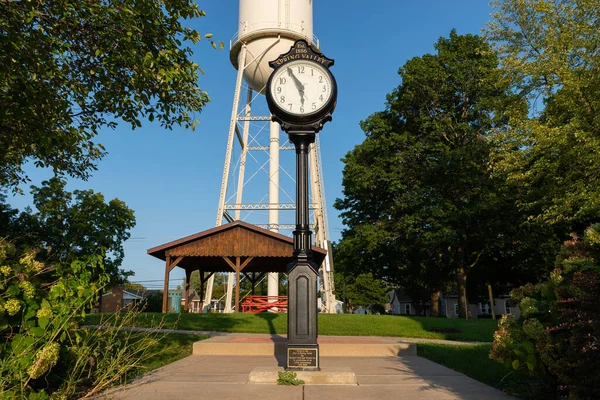 Spring Valley Illinois Ηνωμένες Πολιτείες Σεπτεμβρίου 2022 Ρολόι Της Πόλης — Φωτογραφία Αρχείου