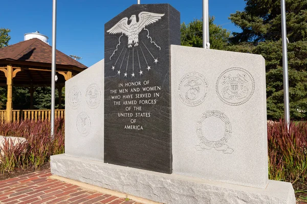 プリンストン イリノイ州 アメリカ合衆国 2022年9月28日 米国イリノイ州プリンストンで退役軍人記念碑 — ストック写真