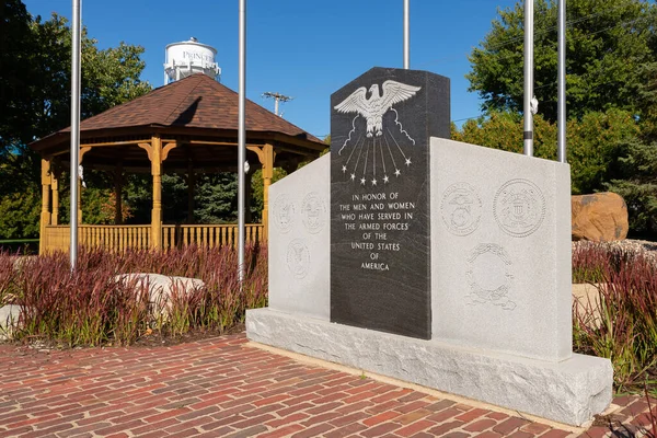 プリンストン イリノイ州 アメリカ合衆国 2022年9月28日 米国イリノイ州プリンストンで退役軍人記念碑 — ストック写真