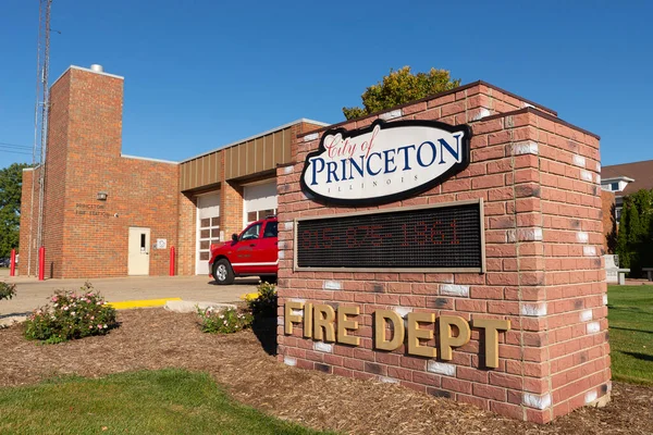 Princeton Illinois Estados Unidos Octubre 2022 Exterior Del Departamento Bomberos —  Fotos de Stock
