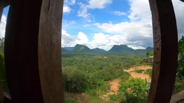 Beautiful Sunrise Khuan Nok Ten Mountain Phatthalung Province Thailand — Stock Video