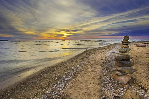 Erie Gölü günbatımı — Stok fotoğraf