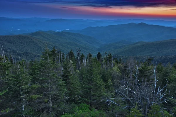 Panoramiczny widok w regionie smoky mountains national Park w lecie — Zdjęcie stockowe