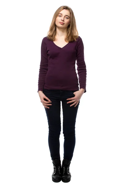 vonzó nő karcsú fekete harisnya