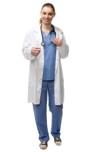 Smiling friendly female doctor — Stock Photo, Image