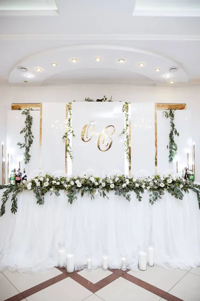 Beautiful Wedding Arch Flowers Newlyweds Decoration Holiday — Stock Photo, Image
