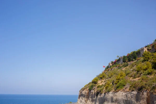 Muy Pintoresca Vista Del Mar Mediterráneo Turco Desde Una Altura — Foto de Stock