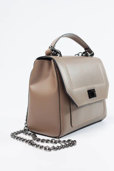 Sac Main Femme Cuir Beige Sac Femme Sac Femme Beige — Photo